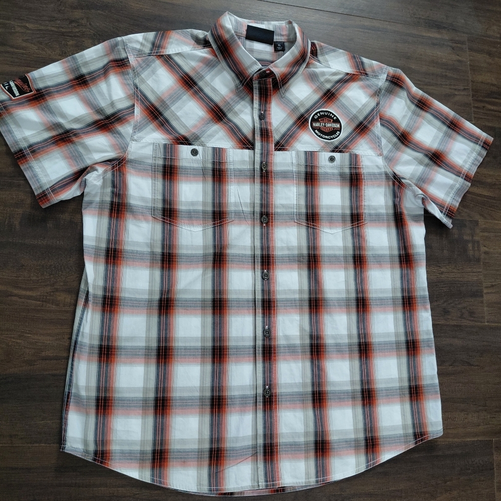 Harley Davidson Motorcycles Mens Shirt - Plaid - Genuine Motorclothes - Size XL
